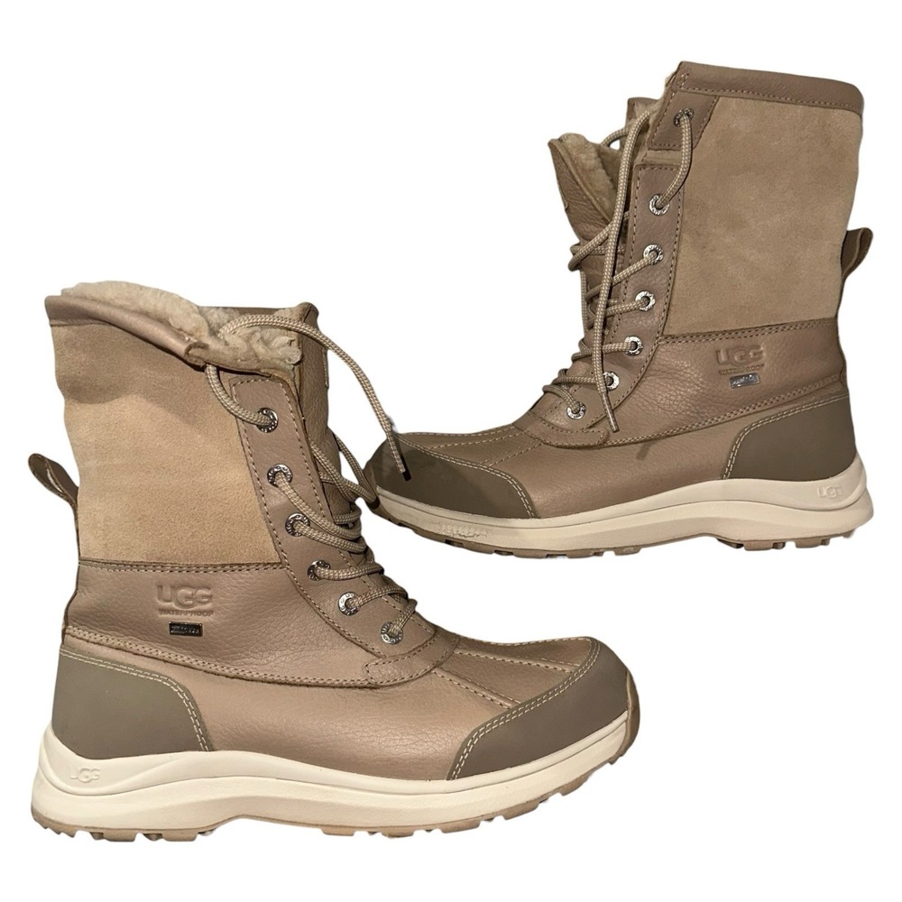 UGG Adirondack‎ III Waterproof Winter Boots Beige Sheepskin Women's 9.5 1095141 - Picture 2 of 11